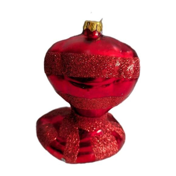 Red King Cobra Snake Christmas Ornament Blown Glass Glitter Blue 4” Serpent - Picture 5 of 10